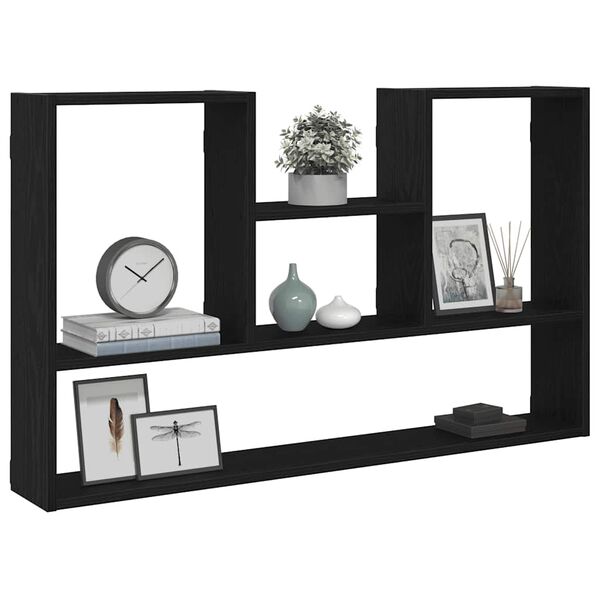 vidaXL Wall Shelf Black Oak 99x15x60 cm Engineered Wood