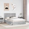 vidaXL Storage Bed Grey Sonoma 140 x 200 cm Engineered Wood