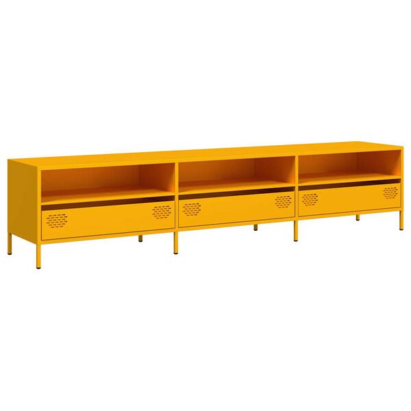 vidaXL TV Cabinet Mustard Yellow 202x39x43.5 cm Cold-rolled Steel