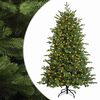 vidaXL Artificial Hinged Christmas Tree 180 cm 300 LEDs Warm White