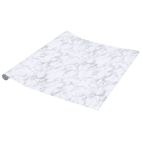 vidaXL Furniture Sticker Self-Adhesive Marble White 90x500 cm PVC