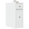 vidaXL Narrow Bathroom Cupboard with Wheels White Engineered Wood