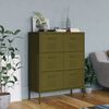 vidaXL Drawer Cabinet Olive Green 80x35x101.5 cm Steel