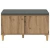 vidaXL Hall Bench with Cushion with Door Artisan Oak 80 x 38 x 46 cm