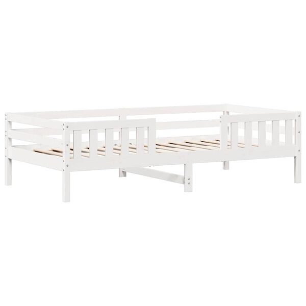vidaXL Bed Frame White 100x200 cm Solid Wood Pine