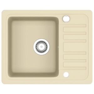 vidaXL Granite Kitchen Sink Single Basin Beige