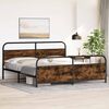 vidaXL Metal Bed Frame without Mattress Smoked Oak 180x200 cm Super King