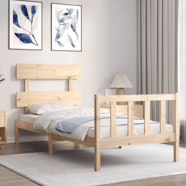 vidaXL Bed Frame without Mattress Small Single Solid Wood Pine