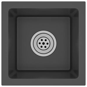 vidaXL Handmade Kitchen Sink Black Stainless Steel