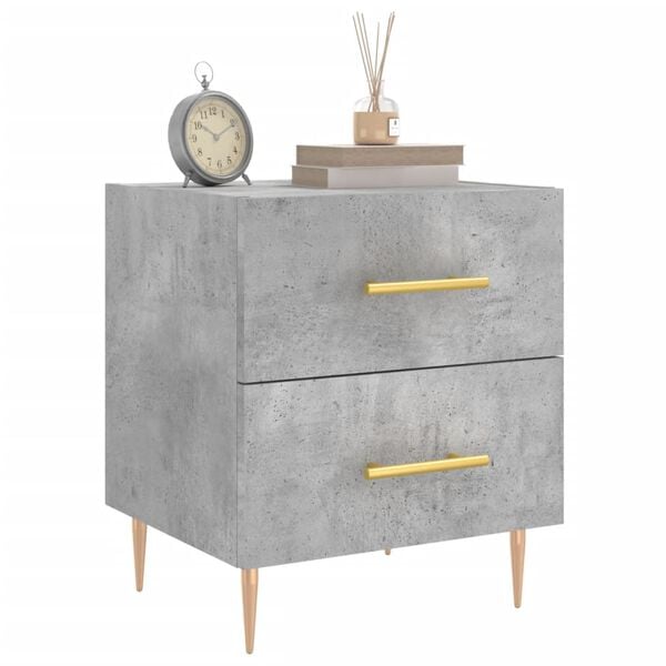 vidaXL Bedside Cabinet Concrete Grey 40x35x47.5 cm Engineered Wood