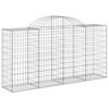 vidaXL Arched Gabion Basket 200x50x100/120 cm Galvanised Iron