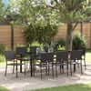 vidaXL Garden Dining Set 9 pcs Black Poly Rattan