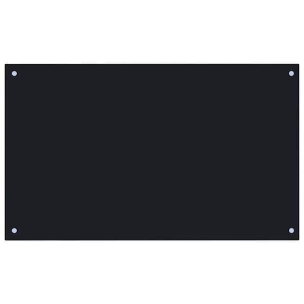 vidaXL Kitchen Backsplash Black 100 x 60 cm Tempered Glass