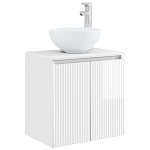 vidaXL Wall-Mounted Sink Vanity High Gloss White 49.5 x 41 x 64.5 cm