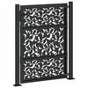 vidaXL Garden Gate Black 100x125 cm Steel Leaf Design