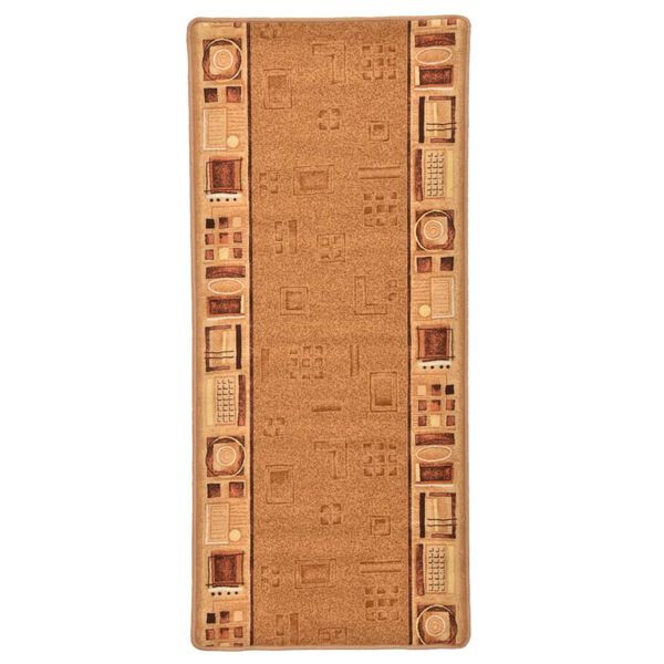 vidaXL Carpet Runner Gel Backing Beige 67x120 cm