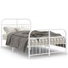 vidaXL Metal Bed Frame without Mattress with Footboard White 120x200cm