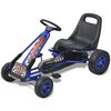 vidaXL Pedal Go Kart with Adjustable Seat Blue
