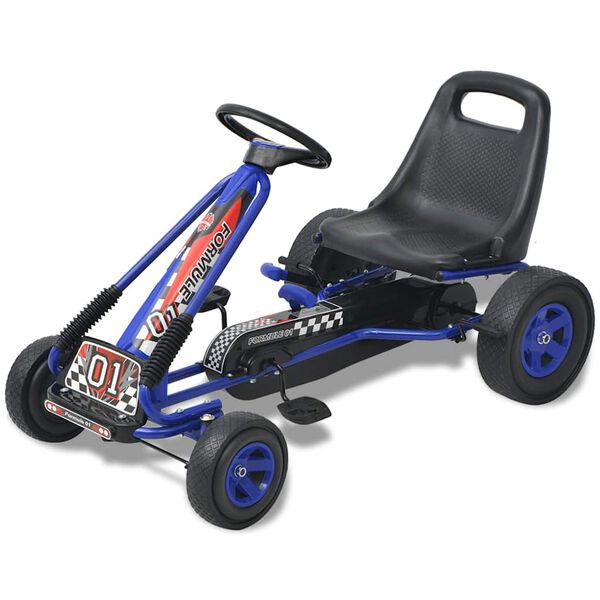 vidaXL Pedal Go Kart with Adjustable Seat Blue