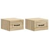 vidaXL Wall-Mounted Bedside Cabinet 2 pcs Sonoma Oak 34.5 x 33 x 20 cm