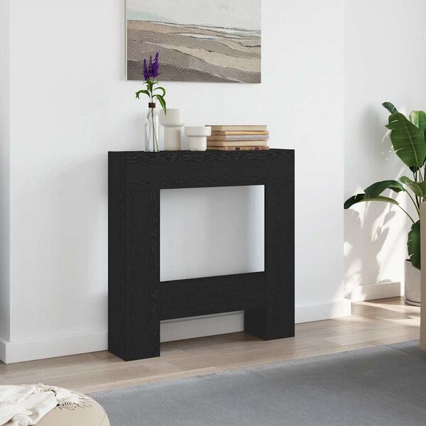 vidaXL Fireplace Surround Black Oak 81x18x82 cm Engineered Wood