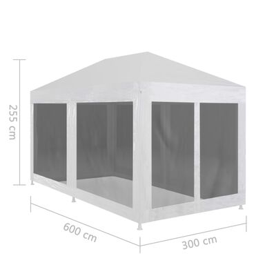 vidaXL Party Tent with 6 Mesh Sidewalls 6x3 m