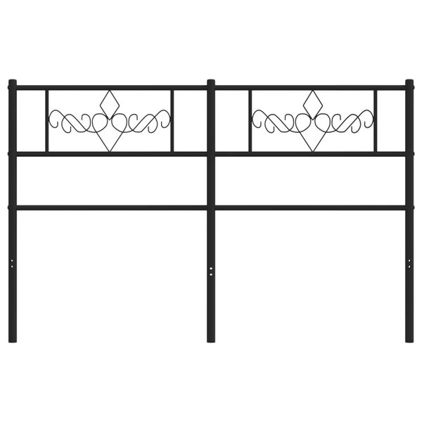 vidaXL Metal Headboard Black 140 cm