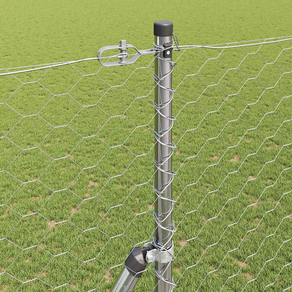 vidaXL Fence Post Silver 25 x 1.6 m (50 mm mesh) Steel