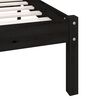 vidaXL Bed Frame without Mattress Black Solid Wood 100x200 cm