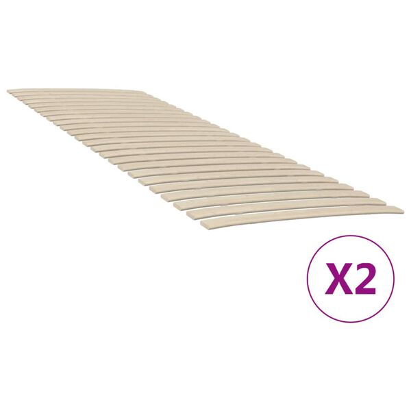 vidaXL Bed Slats Replacements with 48 Slats 2 pcs 80x200 cm