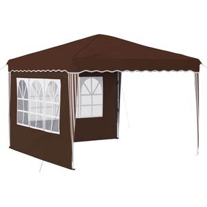 vidaXL Pop-up Party Tent 288 x 288 x 245 cm Brown Oxford Fabric