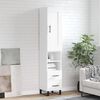 vidaXL Highboard White 34.5x34x180 cm Engineered Wood