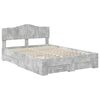 vidaXL Bed Frame Concrete Grey 140 x 200 cm Engineered Wood