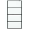 vidaXL Walk-in Shower Wall Black 100x195 cm Frosted ESG Glass