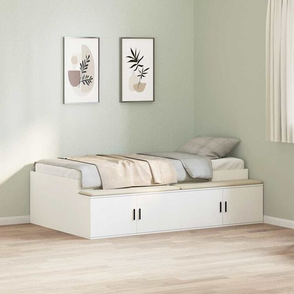 vidaXL Bed Frame with Drawer White 100 x 200 cm Engineered Wood