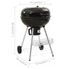 vidaXL Kettle Charcoal BBQ Grill 73x58x96 cm Steel