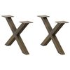 vidaXL Coffee Table Legs X-Shaped 2 pcs Natural Steel 50x(30-31) cm Steel