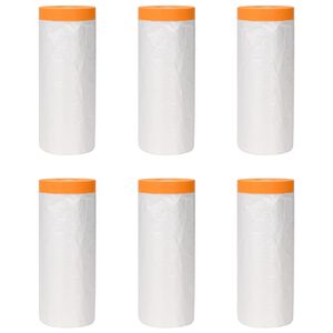 vidaXL Dust Sheet with Adhesive Tape 6 pcs Transparent 270 x 1600 cm