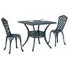 vidaXL Garden Table Set 3 pcs Green Cast Aluminium