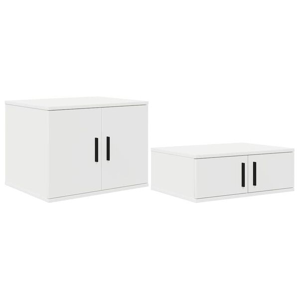 vidaXL Storage Cabinet 2 pcs White 118 x 41 x 40 cm Engineered Wood