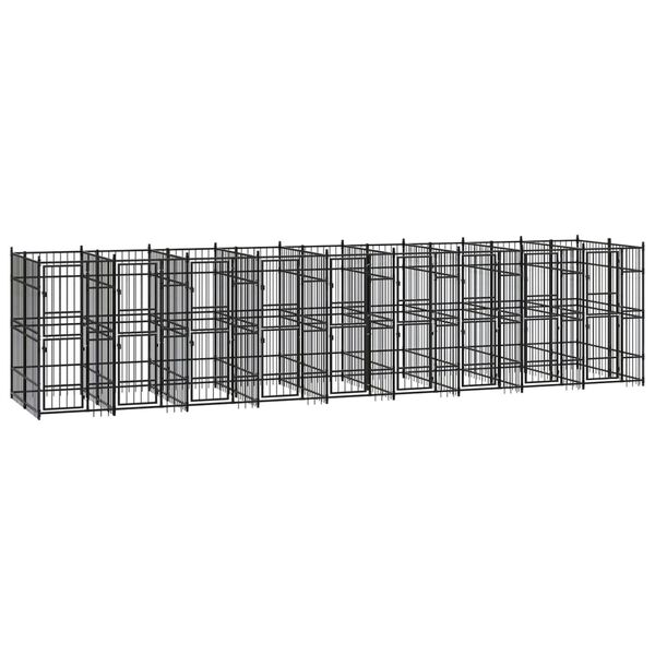 vidaXL Outdoor Dog Kennel Steel 16.59 m&sup2;