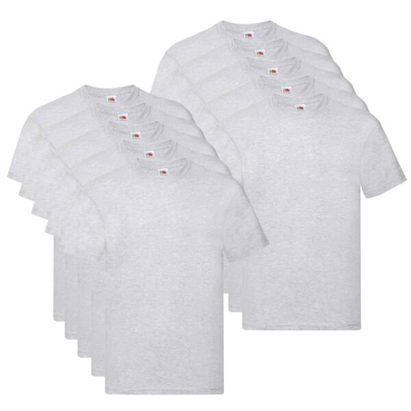 Fruit of the Loom Original T-shirts 10 pcs Grey 5XL Cotton