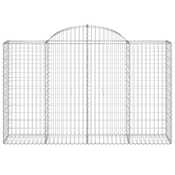 vidaXL Arched Gabion Baskets 30 pcs 200x50x120/140 cm Galvanised Iron
