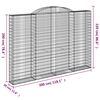 vidaXL Arched Gabion Basket 300x30x200/220 cm Galvanised Iron