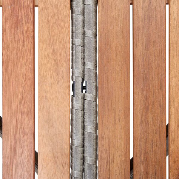 vidaXL Garden Table Grey 115x74 cm Poly Rattan and Acacia Wood