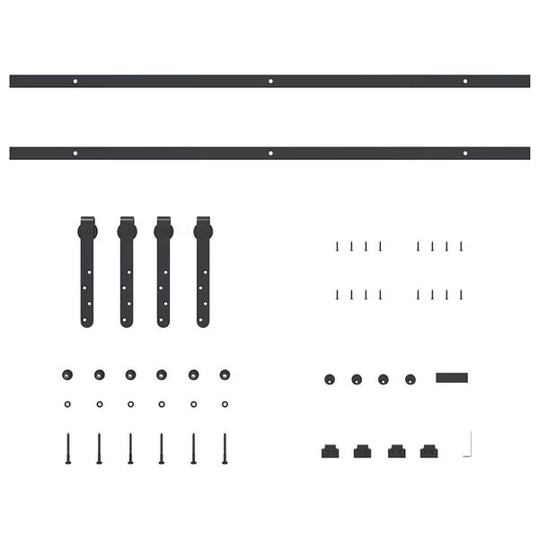 vidaXL&nbsp;Sliding Cabinet Door Kit 200 cm Carbon Steel
