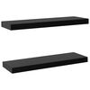 vidaXL Wall Mounted Shelf | Set of 2 | Black | MDF | 60 cm x 20 cm x 3.8 cm