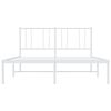 vidaXL Metal Bed Frame without Mattress with Headboard White 140x200cm