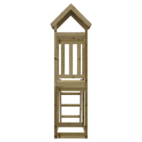 vidaXL Play Tower Brown 110.5 x 52.5 x 214 cm Solid Impregnated Wood