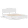 vidaXL Bed Frame with Headboard White 180 x 200 cm Engineered Wood